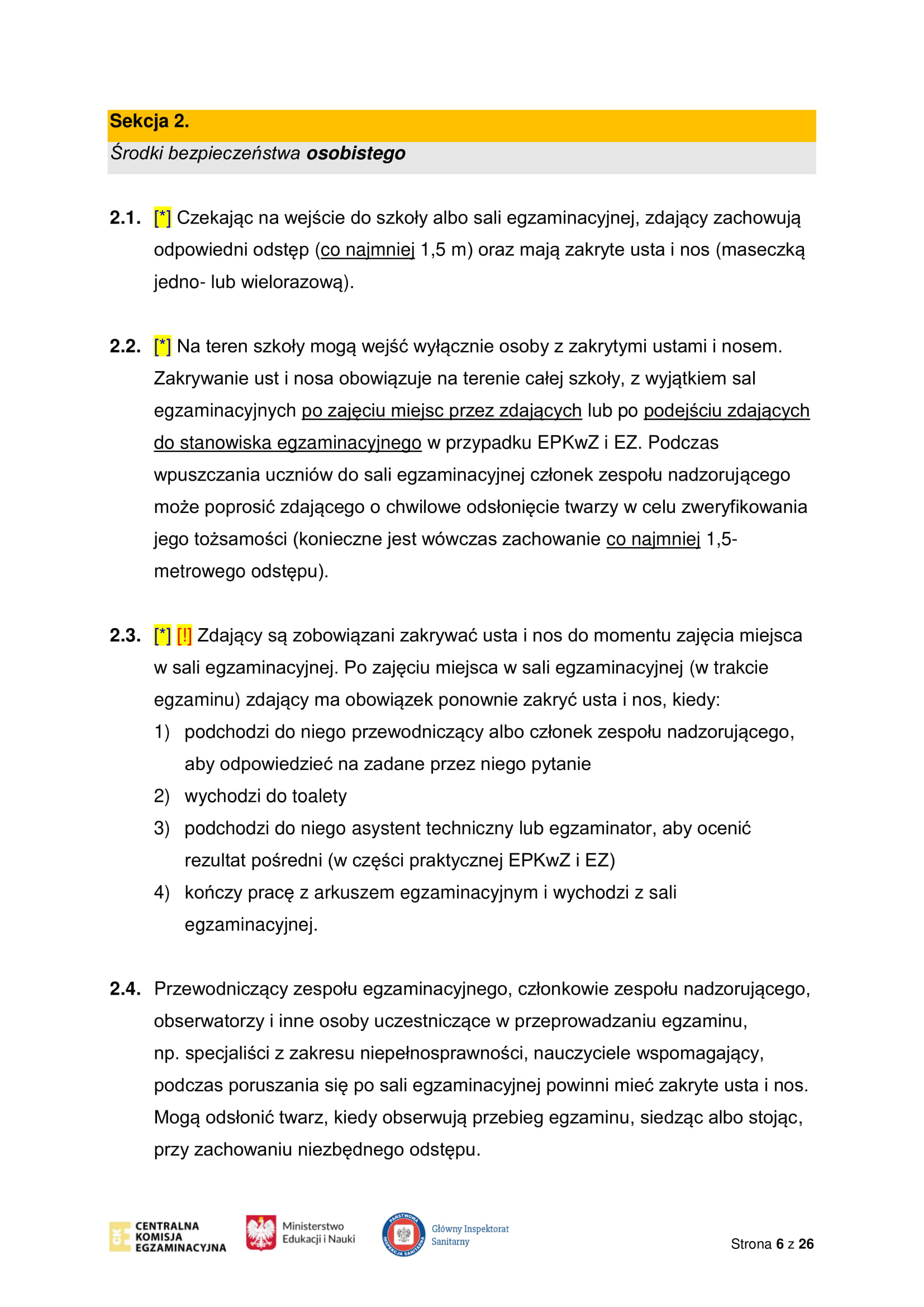 Wytyczne CKE MEiN i GIS dotyczące organizowania i przeprowadzania egzaminów w 2021 r 06